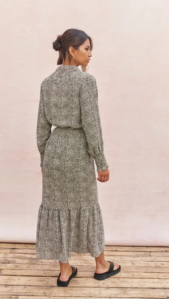 ALINA SHIRT DRESS - KHAKI PRINT