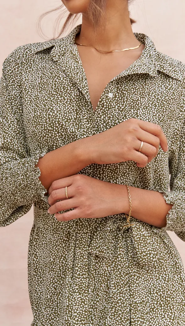 ALINA SHIRT DRESS - KHAKI PRINT