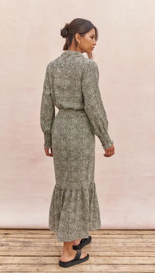 ALINA SHIRT DRESS - KHAKI PRINT