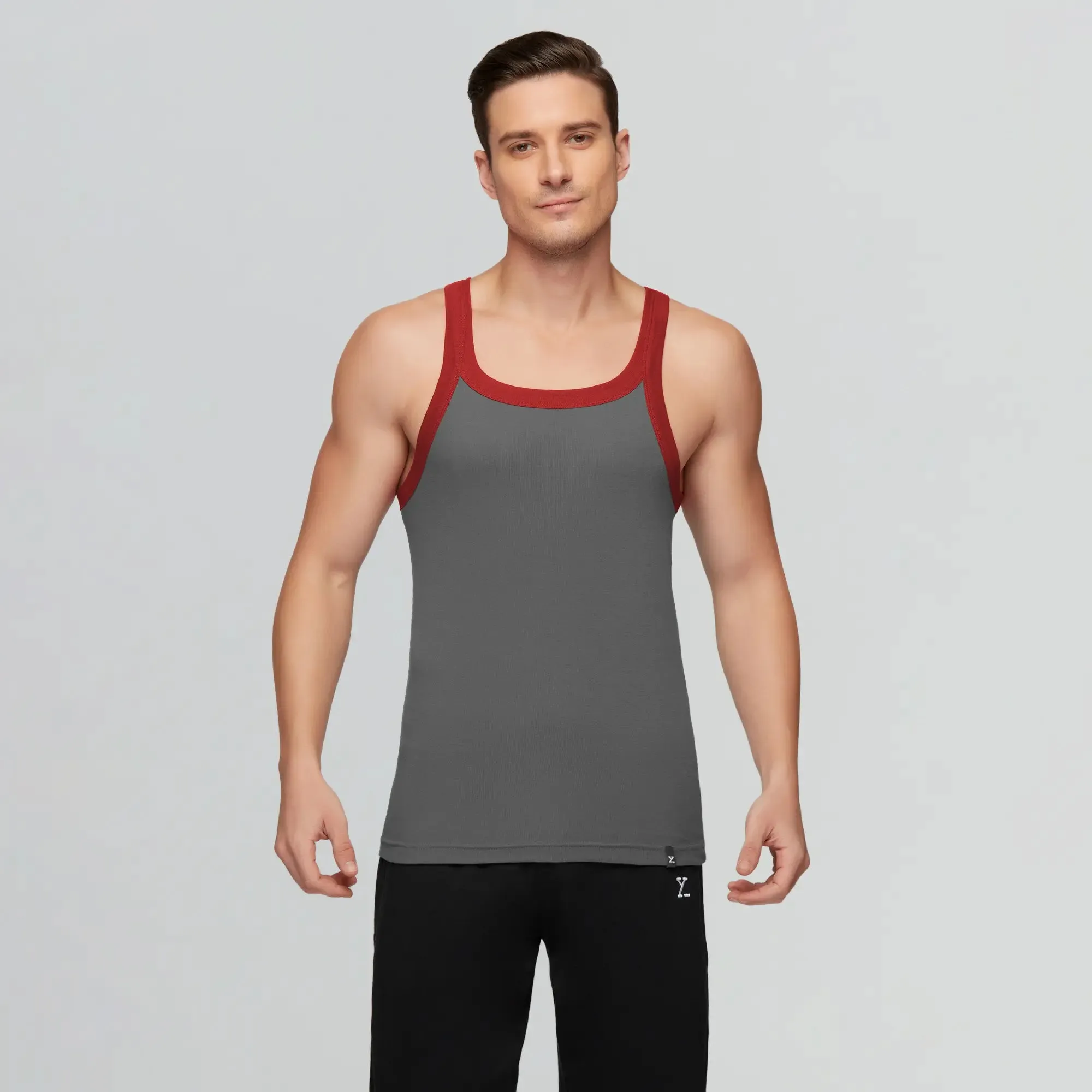 Pace Square Neck Vest Ribbon Grey
